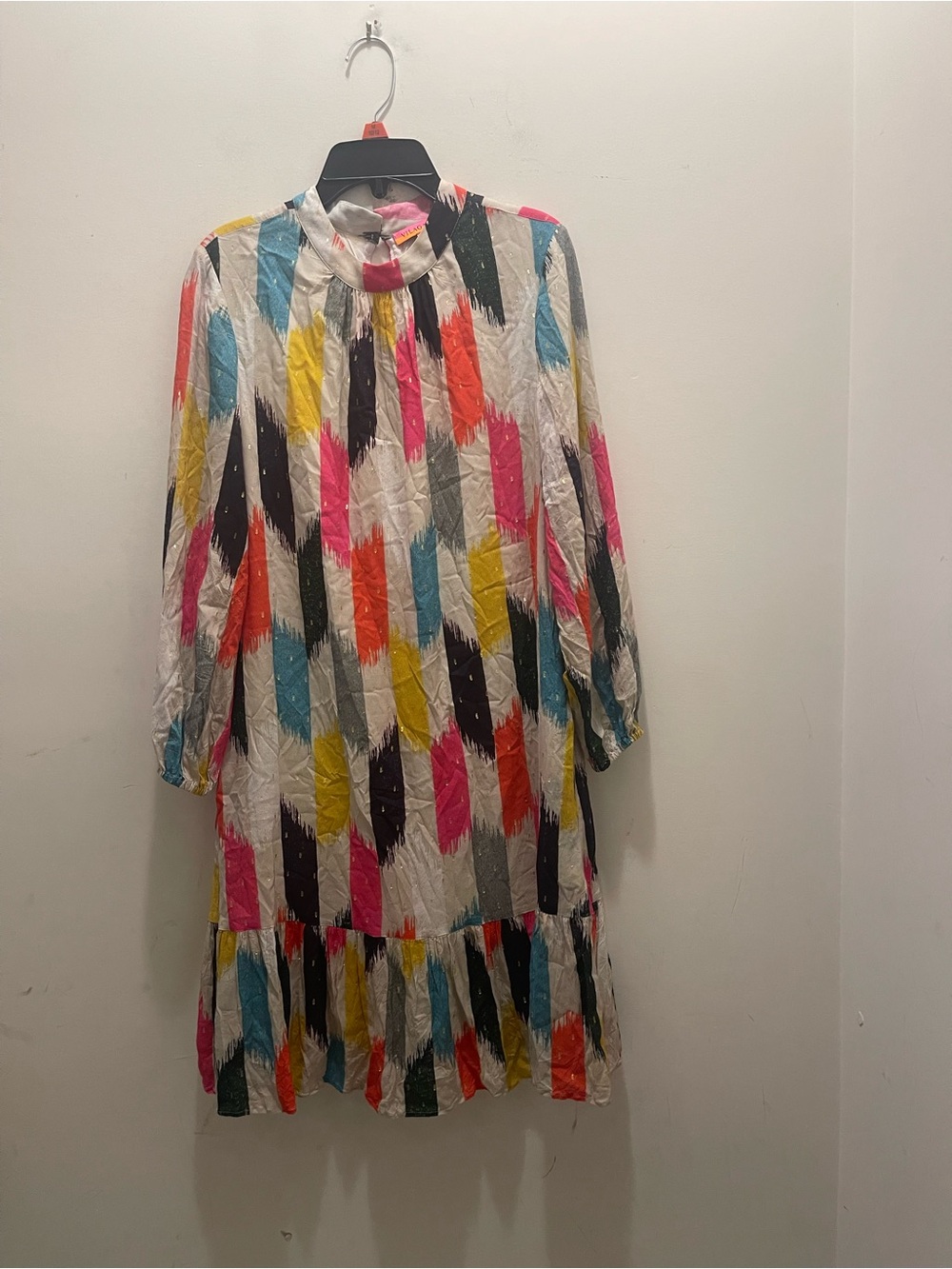 Vivaldi Colorful Brushstroke Metallic Thread Shift Dress